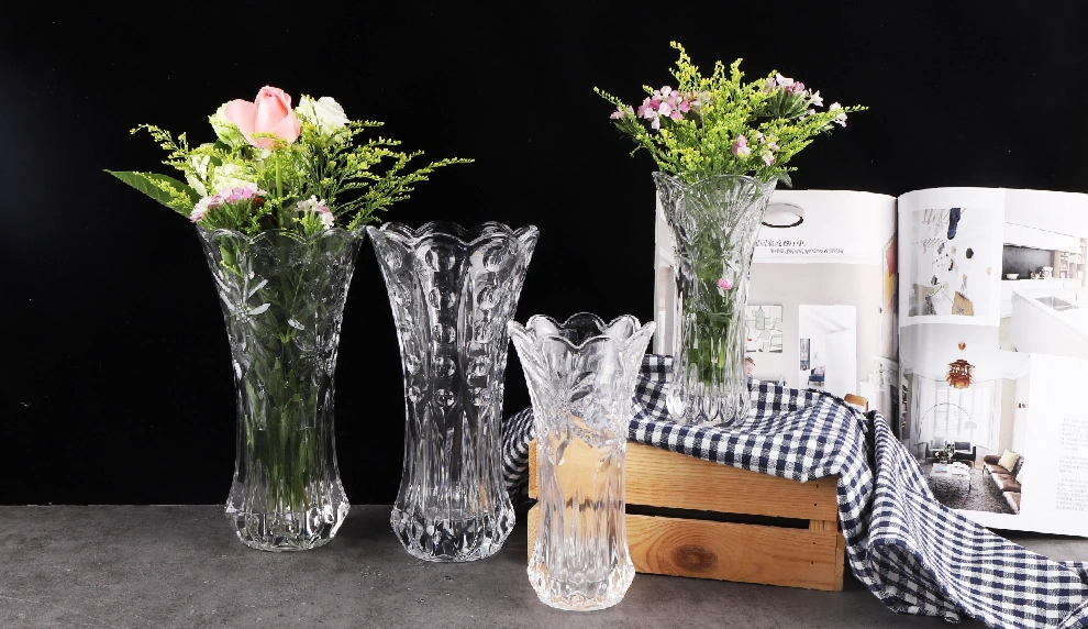 Transparent Sprayed Color Flower Glass Vase Decorative Wedding Party