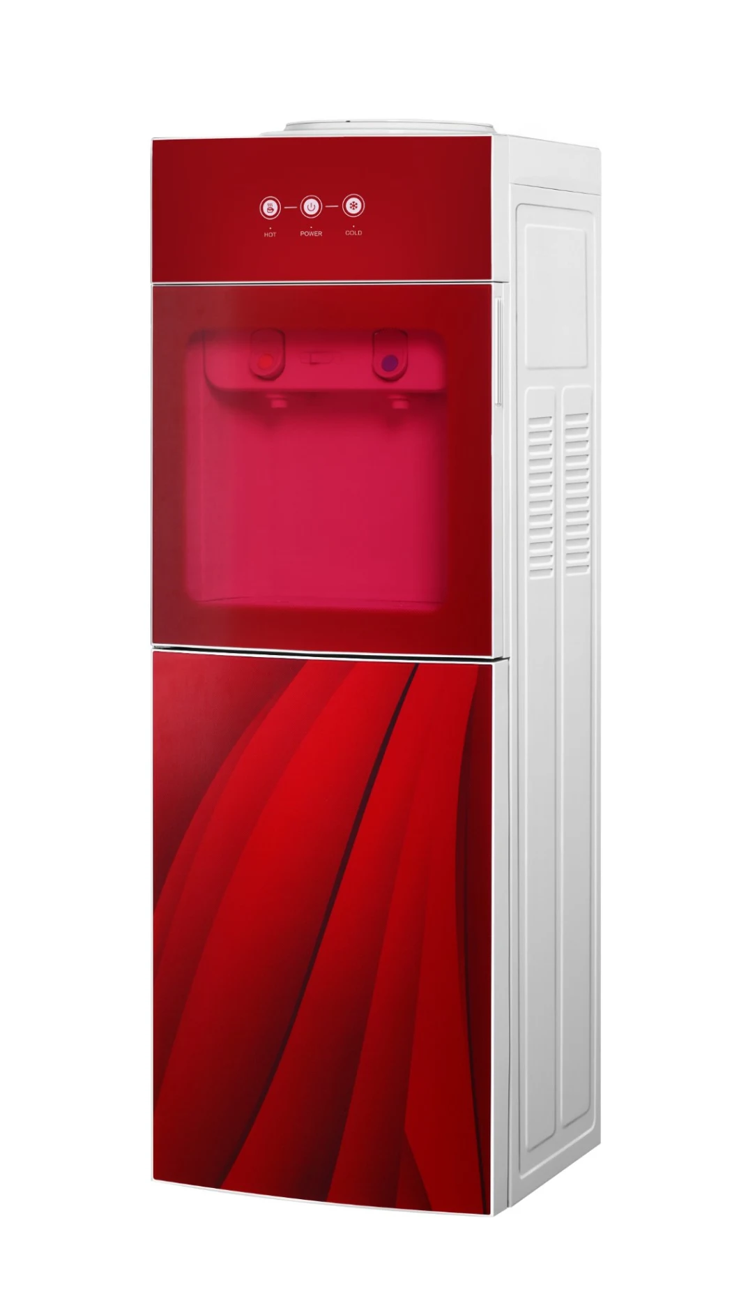 Tempered Glass Water Dispenser Hot and Cold with Fridge Cabinet
