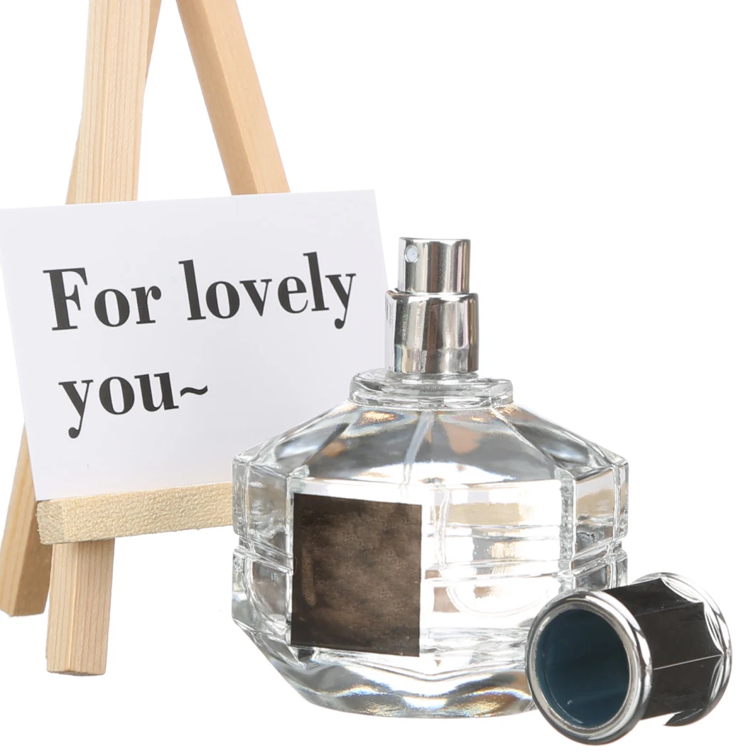 Hot Sell 50ml 100ml Cylinder Glass Perfume Bottle with Round Wooden Cap