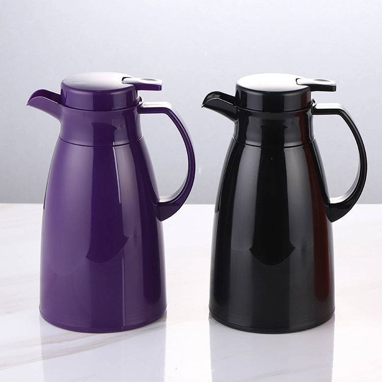 Glass Liner Vacuum Jug Colorful Tea Flask Plastic Coffee Pot with Handle