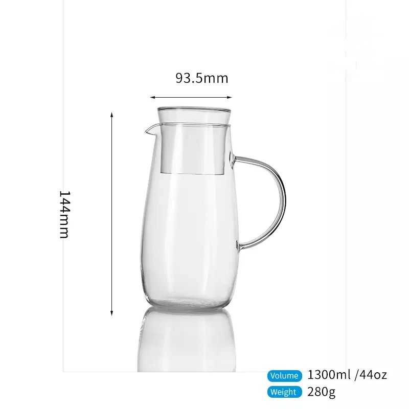 1300ml 43.4oz Household Juice Coffee Luxury Dinner Drinking Glass Water Jug