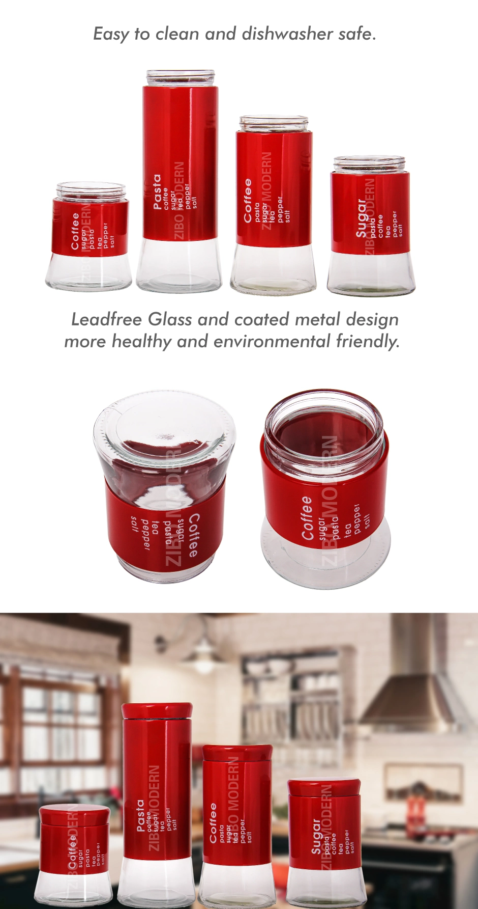 Glass Canister with Airtight Lid Set Glass Storage Jars