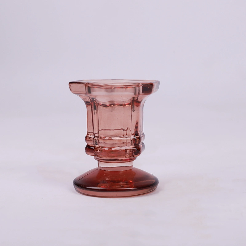 Red Glass Candle Holder Glass Candle Jar Glassware for Wedding Hotel
