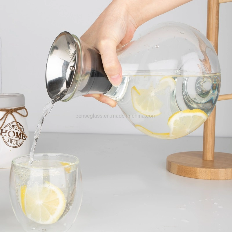 Glass Water Pitcher Heat-Resistant Water Jug for Hot/Cold Water Ice Tea and Juice Beverage