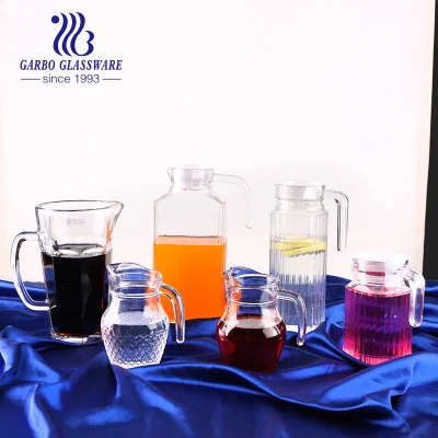 반 손잡이가 있는 클래식 일반 인기 물병, 사각 유리 주전자, 차가운 음료 주전자, 주스 주전자