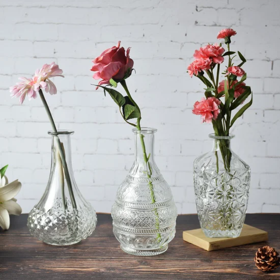 인기 있는 현대 유리 꽃병, 장식용 유리 꽃병, 사무실용 테이블 꽃병